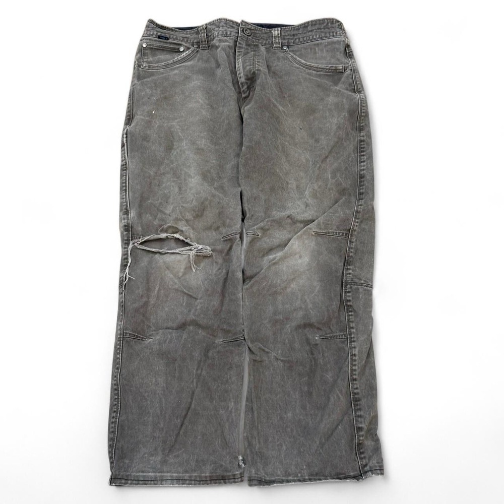 Kuhl RYDR Distressed Grey Brown Pants Men's Size 34x28 Outdoors Workwear Grunge